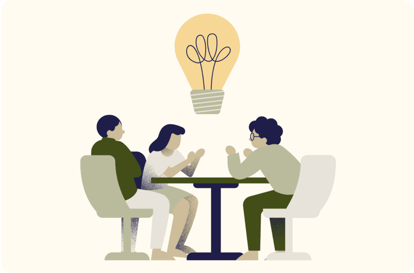 Team discussing research insights